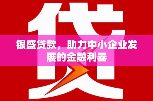 玉环银盛贷款，助力中小企业发展的金融利器