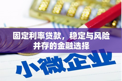 玉环固定利率贷款，稳定与风险并存的金融选择