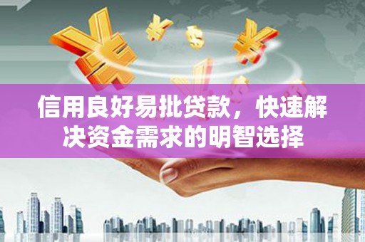 玉环信用良好易批贷款，快速解决资金需求的明智选择