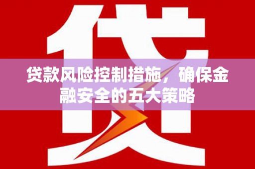 玉环贷款风险控制措施，确保金融安全的五大策略