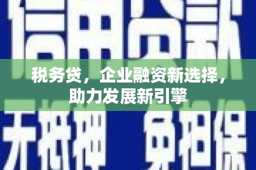玉环税务贷，企业融资新选择，助力发展新引擎