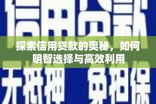 玉环探索信用贷款的奥秘，如何明智选择与高效利用